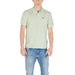 Light green short sleeve polo shirt displayed in Mustard Colored Short Sleeve Polo Shirt product