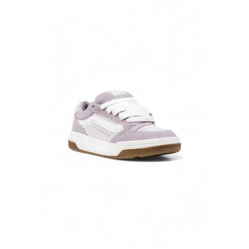 Light purple and white Vans Slip On sneakers with gum soles for women in fall winter style