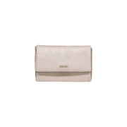 Liu Jo Pochette en polyester beige avec logo en relief et bandoulière chaîne dorée