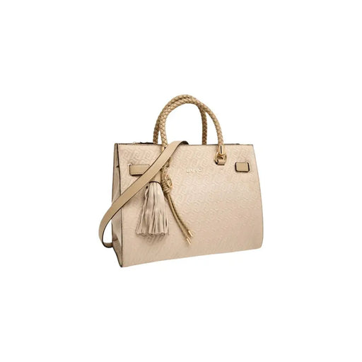 Liu Jo Sac à main Lucca en polyester beige avec anses tressées et pompon