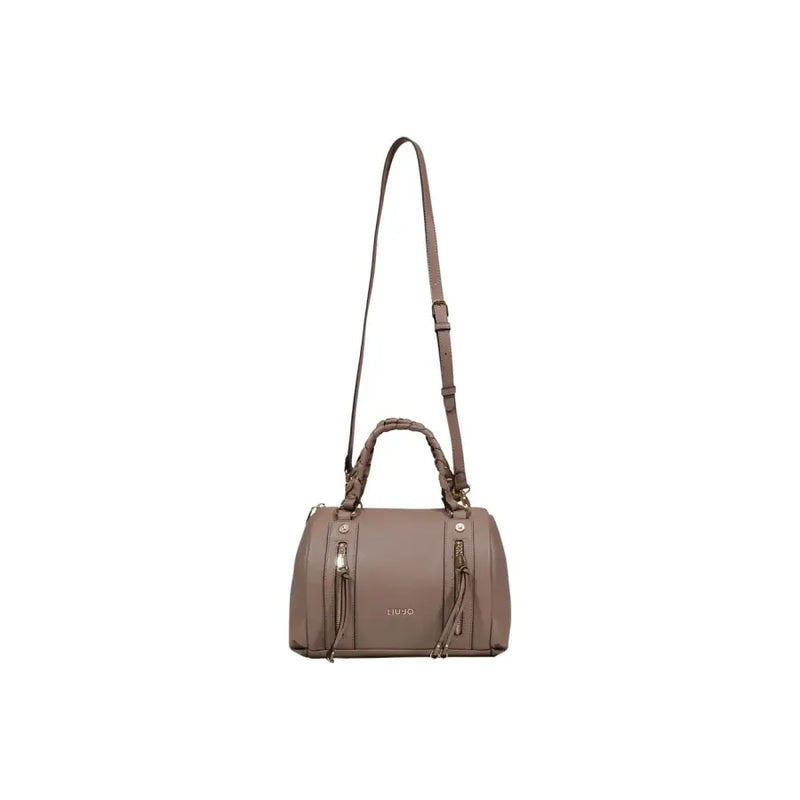 Liu Jo beige polyurethane handbag with zip pockets taupe structured design braided handles and detachable shoulder strap