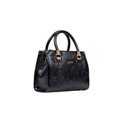 Black leather Liu Jo shoulder handbag with embossed texture and gold hardware