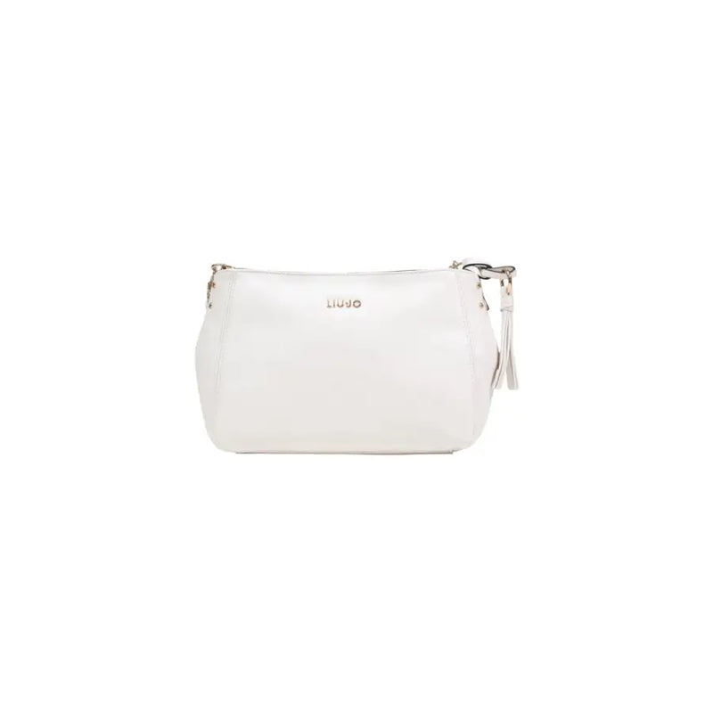 Blanc Liu Jo Sac bandoulière en cuir lisse avec finitions argentées