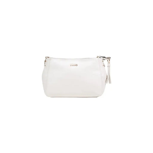Blanc Liu Jo Sac bandoulière en cuir lisse avec finitions argentées
