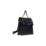 Black leather Liu Jo backpack with gold and black chain top handle for Fall Winter collection
