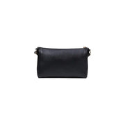 Liu jo black leather crossbody bag with gold-tone zipper and hardware featuring multiple pockets for organization