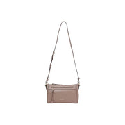 Taupe élégant Liu Jo Sac bandoulière en cuir avec fermeture éclair, poches, design minimaliste