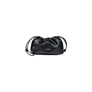 Black drawstring pouch with textured finish from Liu Jo Bordeaux Lace Trim Handbag collection