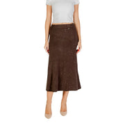 Liu jo brown polka dot skirt fall winter brown sparkly knit midi skirt with ribbed waistband