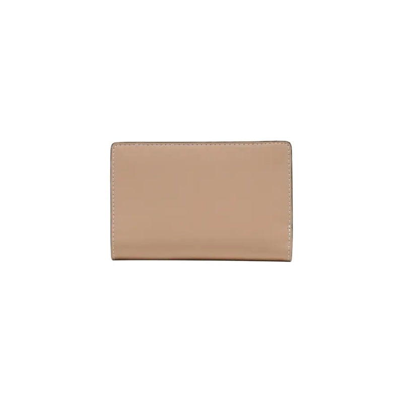 Beige Liu Jo leather button wallet with neat stitching and multiple pockets