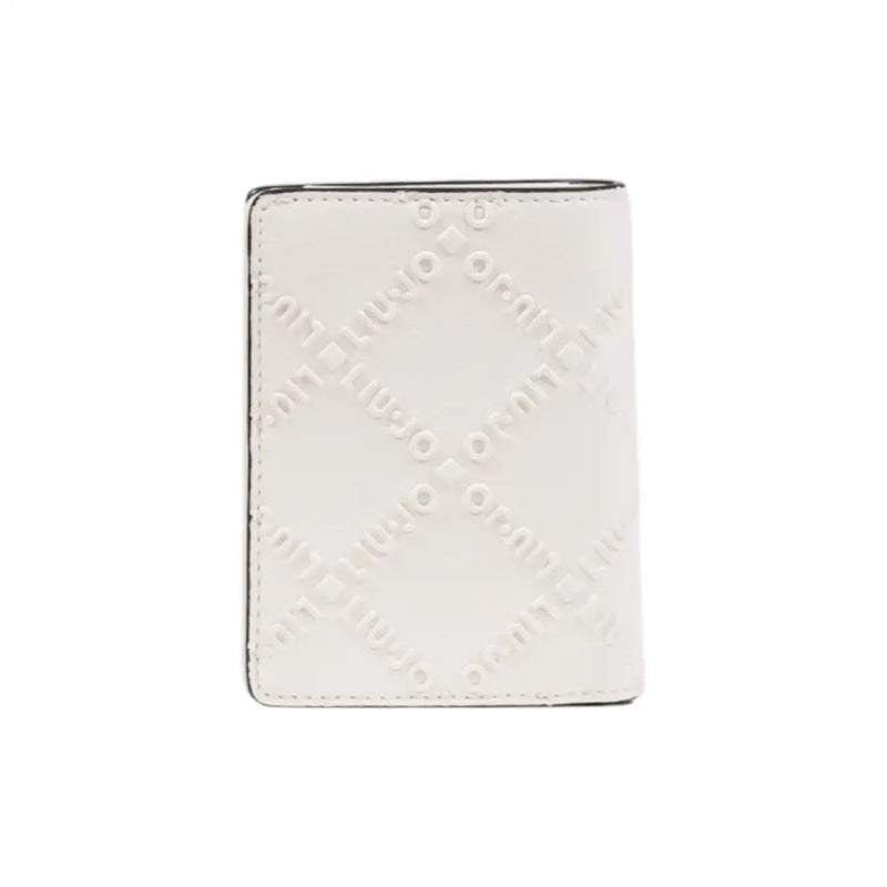 Liu Jo white polyurethane zip wallet with embossed diamond pattern