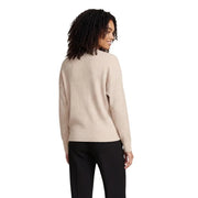 Pull en maille côtelée beige Liu Jo pour femme, à manches longues et col montant, en tissu mélangé viscose.