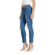 Liu Jo Jean en denim bleu mélangé coton pour femme, coupe slim et ourlet court.
