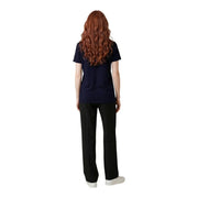 Navy blue Liu Jo women cotton rhinestone round neck short-sleeved t shirt with a simple clean design