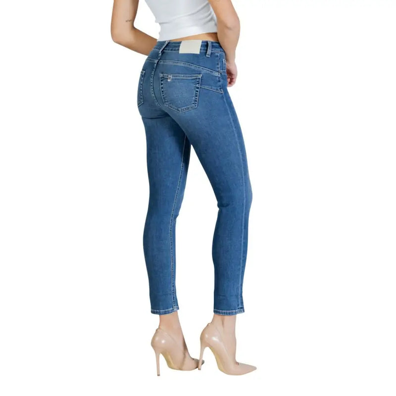 Liu Jo Jean court slim en coton stretch bleu pour femme, vue de dos