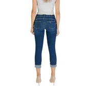Liu Jo Women Blue Fall Winter Worn Out Effect Skinny Jeans with Cuffed Ankles