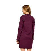 A sleek solid purple long-sleeved dress with round neckline and straight hemline Liu Jo viscose blend