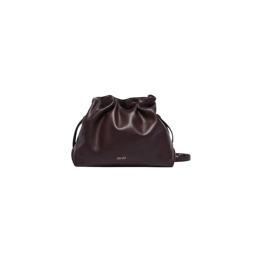 Sac cabas Liu Jo pour femme, en polyuréthane marron, 32 cm, avec bandoulière élégante en cuir marron foncé et cordon de serrage. top fermeture