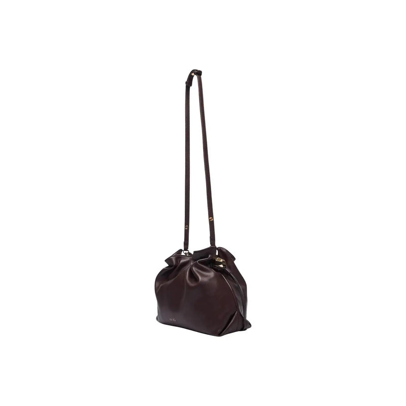 Liu Jo women brown polyurethane shopping bag 32cm with sleek dark brown leather crossbody design and gold-tone hardware