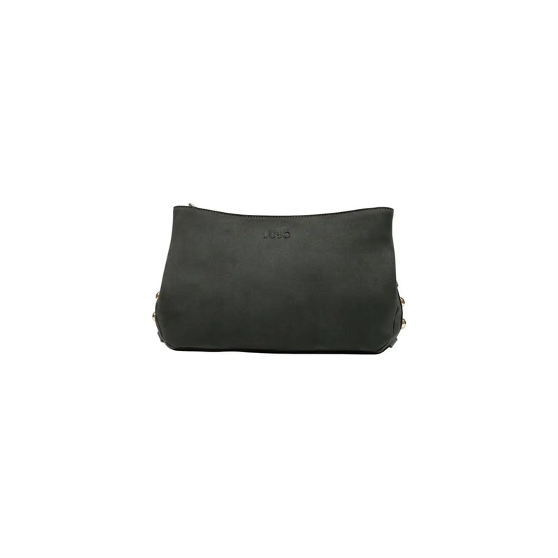 Black leather clutch with silver-toned hardware accents and brown polyester liu jo small handbag w30cm
