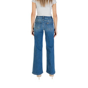Liu Jo Jean femme en denim bleu mélangé coton, coupe évasée, cinq poches et délavage subtil