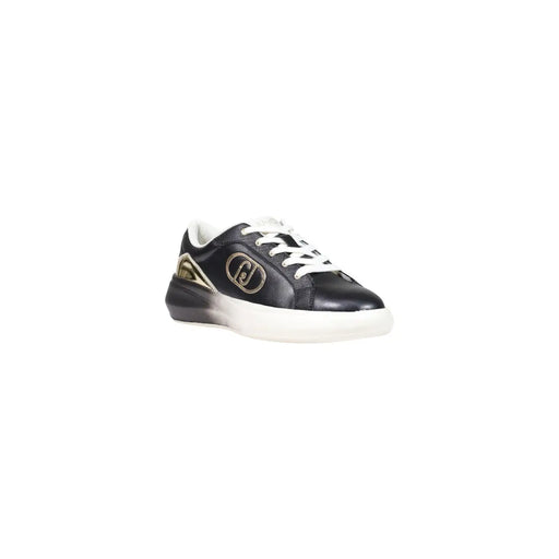 Liu Jo mules en cuir pour femmestop Baskets noires à lacets blancs et logo doré sur le côté