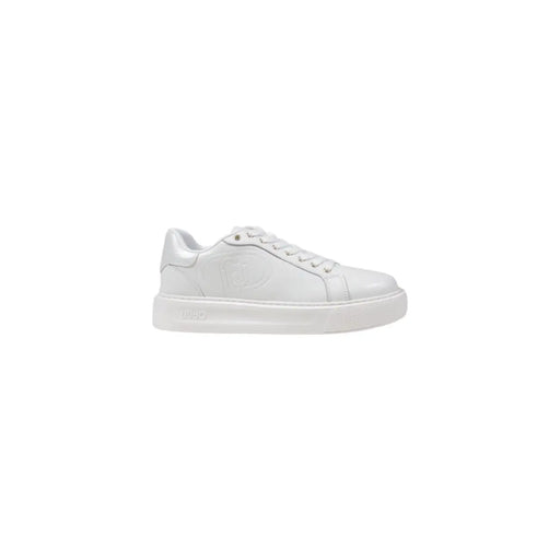 Liu jo women leather sneakers white spring summer white leather low-top sneaker with minimalist design and embossed logo