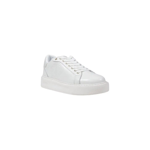 Baskets blanches à plateforme de Liu Jo Chaussures pour femmes avec tige en cuir brillant et lacets assortis, idéales pour le printemps et l'été.