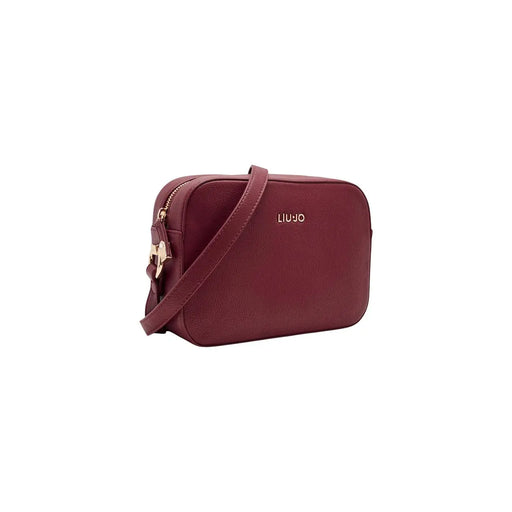 Sac bandoulière Liu Jo bordeaux en polyuréthane avec finition cuir texturé et détails dorés, largeur 24 cm