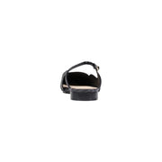 Liu Jo women slip on black leather sandal with thin strap and low heel in polyurethane material