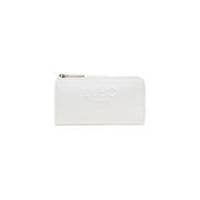 Blanc hugo Portefeuille zippé avec surface légèrement texturée et logo en relief, couleur beige Liu Jo, poche zippée 19,5 x 10 x 2