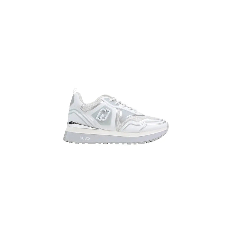 Liu Jo women white faux leather sneakers Maxi Wonder with white and silver color and modern chunky sole design