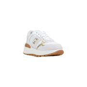 Liu Jo women white suede sneakers with gold accents and tan rubber sole for stylish casual wear