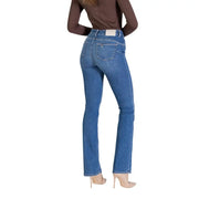 Liu Jo Jean bleu en mélange de coton pour femme, coupe droite classique et délavage subtil, idéal pour le printemps-été.