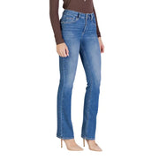 Liu Jo Jean bleu en mélange de coton pour femme, coupe droite classique et délavage subtil, idéal pour le printemps-été.