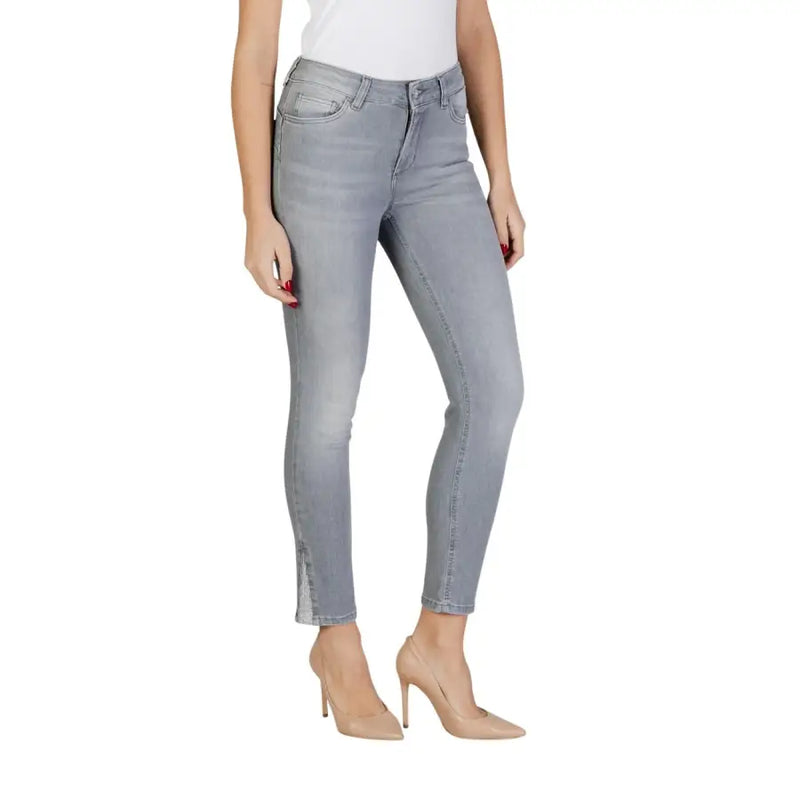 Liu Jo Jean court slim gris clair délavé pour femme
