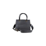 Black leather shoulder handbag with gold-tone hardware and detachable strap for Fall Winter