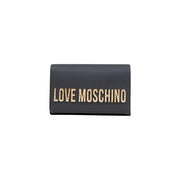 Black clutch with gold glitter text from Love Moschino Black Shoulder Bag collection