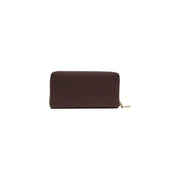 Love Moschino brown zip wallet in sleek polyurethane with gold zipper