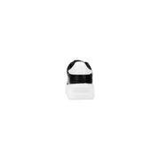 Love Moschino women black and white platform sneakers with glossy synthetic finish for stylish casual wear