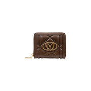 matelassé marron Love Moschino Portefeuille femme en polyuréthane avec logo doré et fermeture éclair, dimensions L13cm