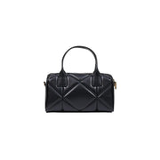 Black quilted leather Love Moschino women handbag with gold-tone hardware made of polyurethane w26cm