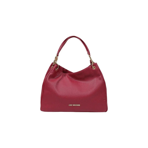 Un amour rouge vibrant Moschino Sac à main en polyuréthane avec finition cuir texturé et détails métalliques dorés