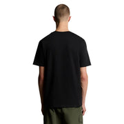 T-shirt homme Lyle and Scott en coton noir, manches courtes, col rond, style décontracté, couleur unie