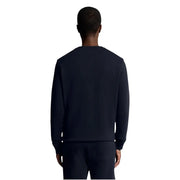 Sweat-shirt bleu marine à manches longues et col rond en coton pour homme de la marque Lyle and Scott, idéal pour une tenue décontractée.