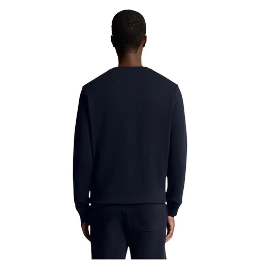 Sweat-shirt bleu marine à manches longues et col rond en coton pour homme de la marque Lyle and Scott, idéal pour une tenue décontractée.