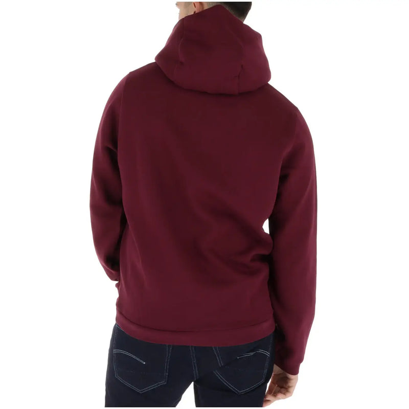 Lyle and Scott men bordeaux cotton hoodie sweatshirt featuring a soft textured fabric and ribbed cuffs