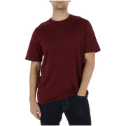 T-shirt bordeaux à col rond et manches courtes en coton t-shirt pour hommes de Lyle and Scott, parfait pour une tenue décontractée