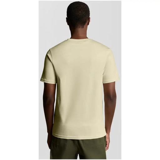 Lyle & Scott hommes t-shirt en tissu de coton doux à manches courtes et col rond jaune pâle
