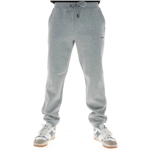 Lyle & Scott men trousers gray heathered sweatpants with drawstring waistband and subtle brand logo on thigh